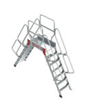 Escalera puente de aluminio con plataforma Inclinación 60 Altura hasta la plataforma 74 cm SP60-03 FARAONE