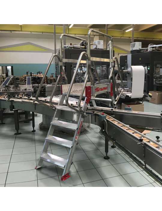 Escalera puente de aluminio con plataforma Inclinación 60 Altura hasta la plataforma 99 cm SP60-04 FARAONE