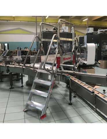 Escalera puente de aluminio con plataforma Inclinación 60 Altura hasta la plataforma 2,22 m SP60-09 FARAONE 2