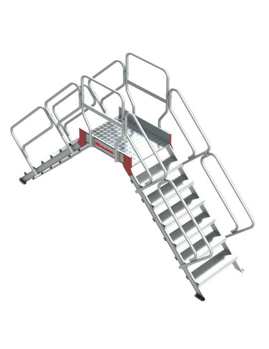 Escalera puente con plataforma Inclinación 45 Altura hasta la plataforma 3,18 m SP45-15 FARAONE