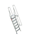 Escalera de aluminio fija para entreplantas y altillos Inclinación 60 Altura de desembarco 1,48 m SG60-06 FARAONE