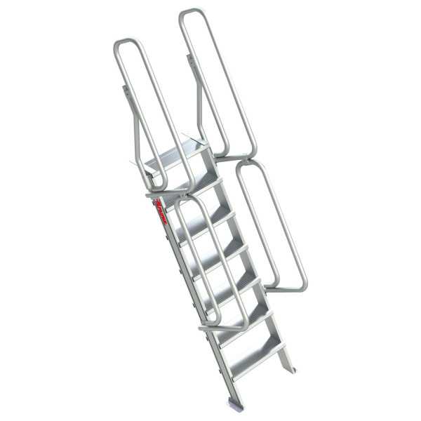 Escalera de aluminio fija para entreplantas y altillos Inclinación 60 Altura de desembarco 1,97 m SG60-08 FARAONE
