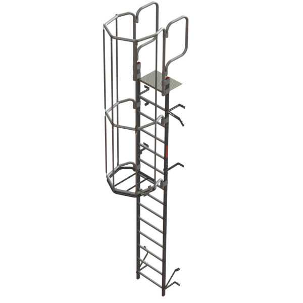 Escalera vertical de seguridad con jaula de protección Altura de pared entre 4.32 - 4.60 m SVS460 FARAONE