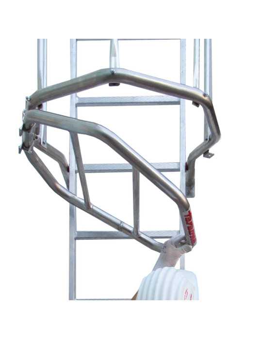 Escalera vertical de seguridad con jaula de protección Altura de pared entre 7.96 - 8.24 m SVS824 FARAONE