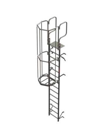 Escalera vertical de seguridad con jaula de protección Altura de pared entre 9.64 - 9.92 m SVS992 FARAONE