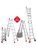 Escalera telescópica de aluminio multiusos súper profesional Peldaños 12-12 TELEST6 FARAONE