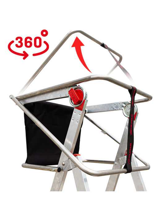 Escalera con amplia plataforma, , estabilizadores de serie y 6 peldaños. PLS6 FARAONE