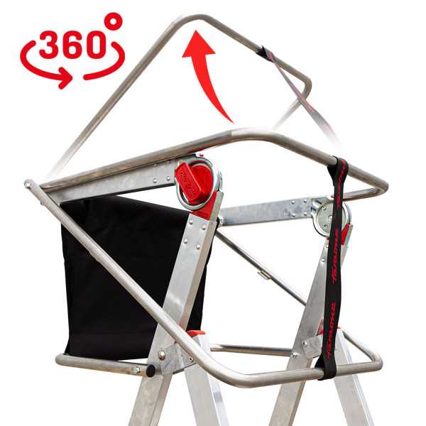 Escalera con amplia plataforma, estabilizadores de serie y 4 peldaños PLS4 FARAONE