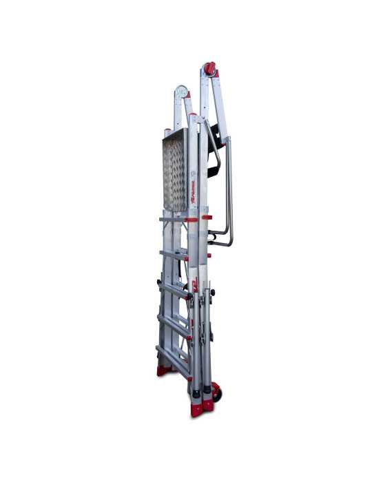 Escalera con amplia plataforma, estabilizadores de serie y 4 peldaños PLS4 FARAONE