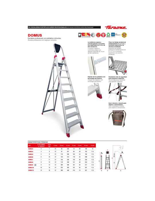 Escalera profesional con peldaños cómodos Peldaños 4 DOMUS4 FARAONE