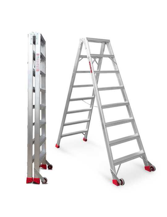 Escalera de tijera de doble subida Peldaños 5-5 NDS5 FARAONE
