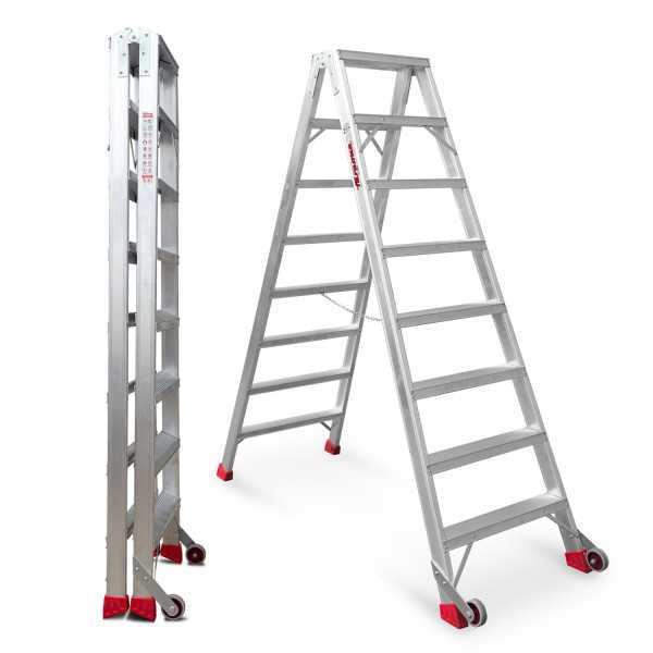 Escalera de tijera de doble subida Peldaños 6-6 NDS6 FARAONE