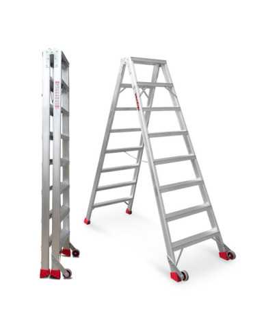 Escalera de tijera de doble subida Peldaños 8-8 NDS8 FARAONE
