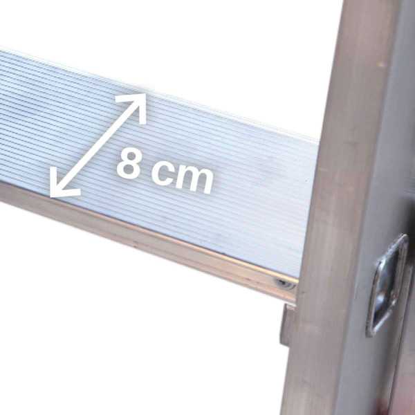 Escalera de apoyo con peldaños anchos Longitud de la escalera 251 cm EN1108 FARAONE