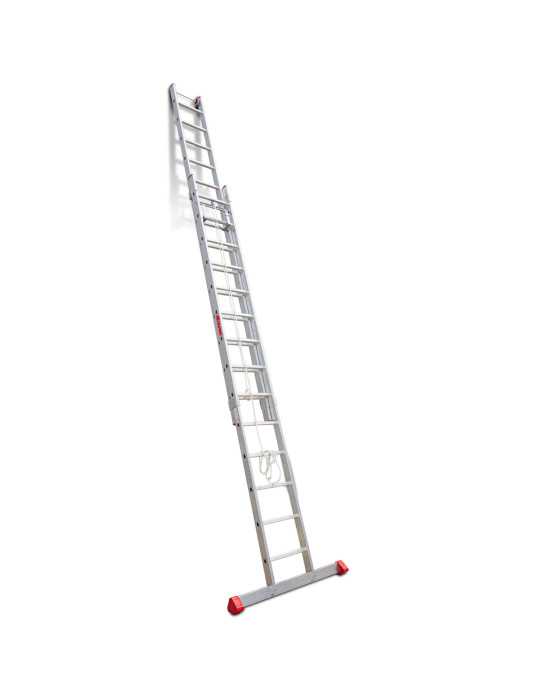 Escalera de aluminio extensible con cuerda Peldaños 14-14 EN214 FARAONE