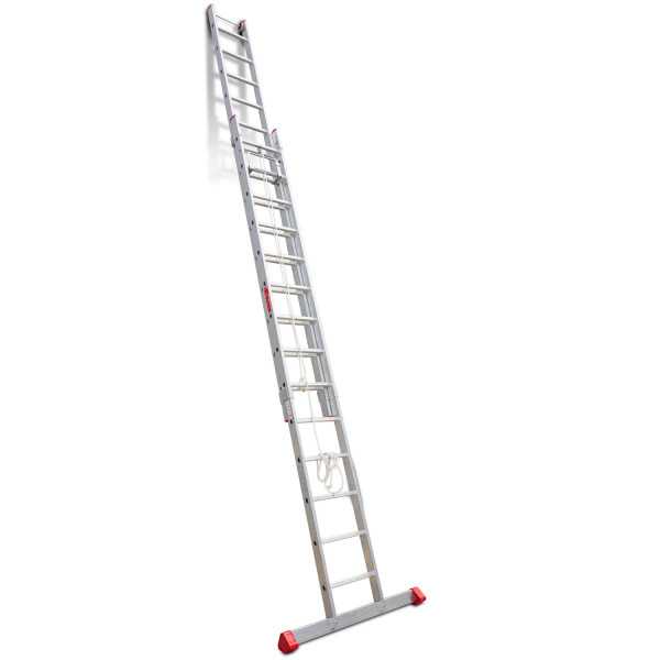 Escalera de aluminio extensible con cuerda Peldaños 17-17 EN217 FARAONE