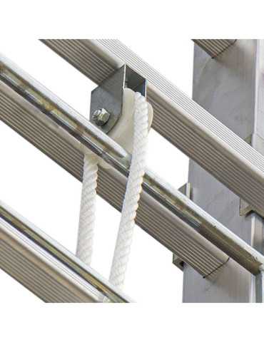Escalera de aluminio extensible con cuerda Peldaños 17-17 EN217 FARAONE 2