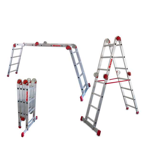 Escalera articulada multiuso en aluminio Peldaños 14 EA614 FARAONE