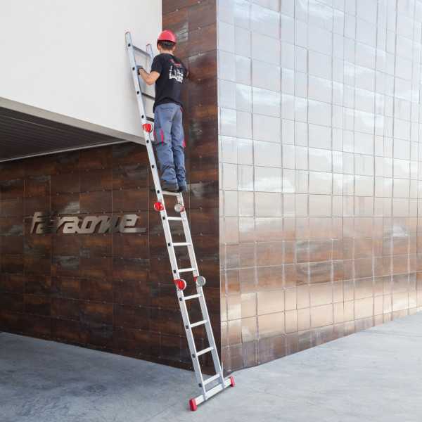 Escalera articulada multiuso en aluminio Peldaños 14 EA614 FARAONE