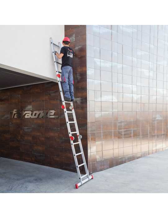 Escalera articulada multiuso en aluminio Peldaños 14 EA614 FARAONE