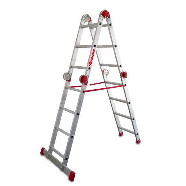 Escalera articulada multiuso en aluminio Peldaños 14 EA614 FARAONE