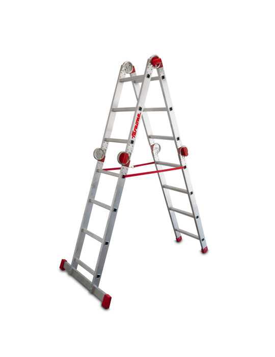 Escalera articulada multiuso en aluminio Peldaños 14 EA614 FARAONE
