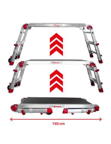 Plataforma de trabajo plegable y regulable en altura Altura de trabajo máxima 89 cm PLAT FARAONE
