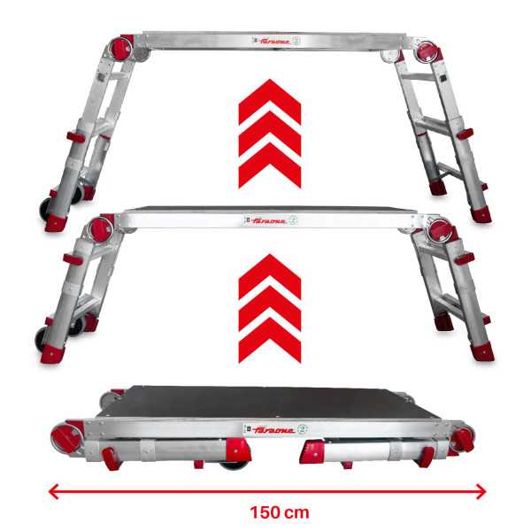 Plataforma de trabajo plegable y regulable en altura Altura de trabajo máxima 89 cm PLAT FARAONE