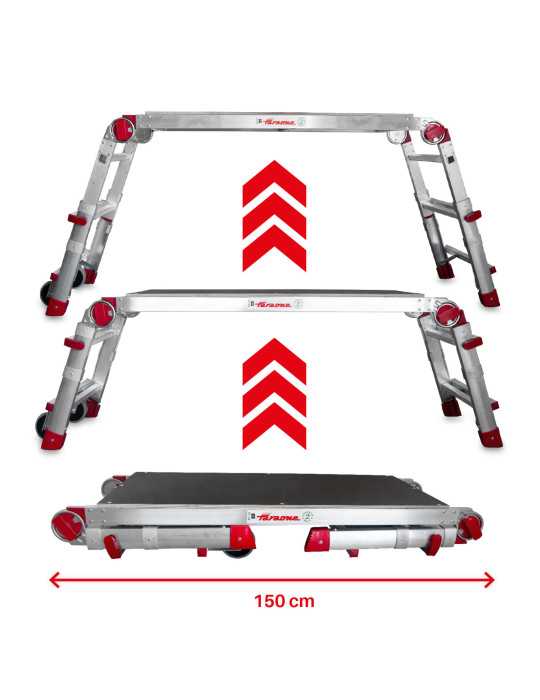 Plataforma de trabajo plegable y regulable en altura Altura de trabajo máxima 89 cm PLAT FARAONE