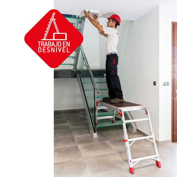 Plataforma de trabajo plegable y regulable en altura Altura de trabajo máxima 89 cm PLAT FARAONE