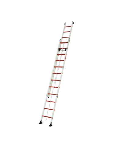 Escalera de fibra de vidrio extensible con cuerda Peldaños 18-18 2TFV-500-EC FARAONE
