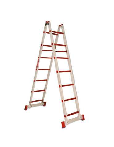 Escalera de doble subida de fibra de vidrio Peldaños 7-7 2TFVT-07 FARAONE