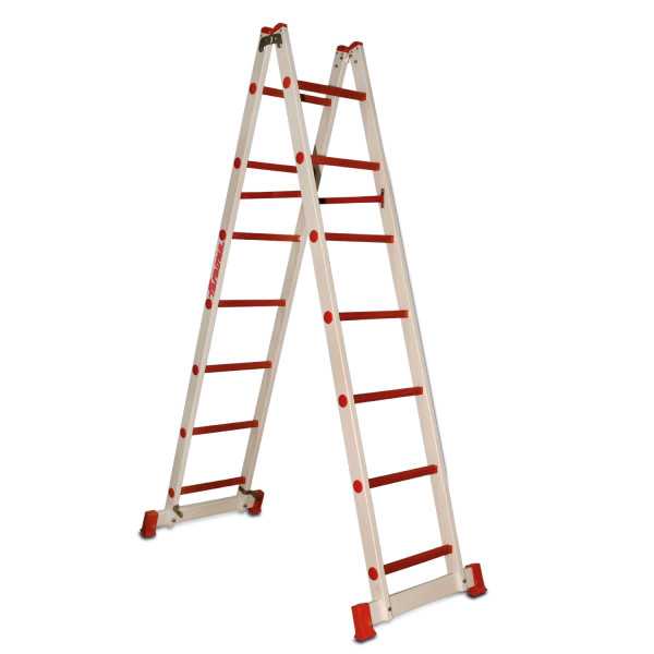 Escalera de doble subida de fibra de vidrio Peldaños 7-7 2TFVT-07 FARAONE