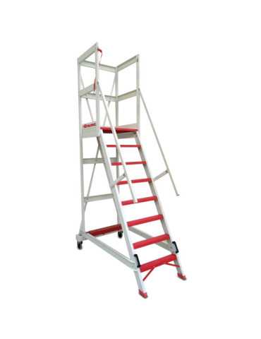 Escalera con plataforma y barandilla de seguridad de fibra de vidrio Altura de plataforma 115 cm ALFI05 FARAONE
