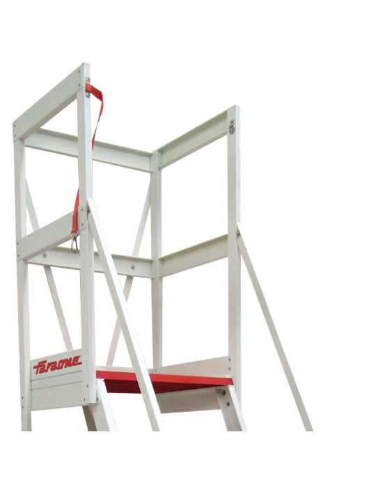 Escalera con plataforma y barandilla de seguridad de fibra de vidrio Altura de plataforma 138 cm ALFI06 FARAONE