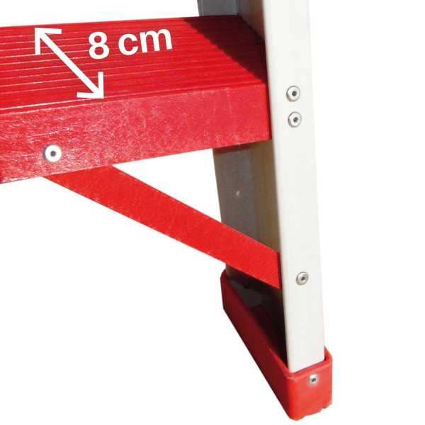 Escalera con plataforma y barandilla de seguridad de fibra de vidrio Altura de plataforma 161 cm ALFI07 FARAONE