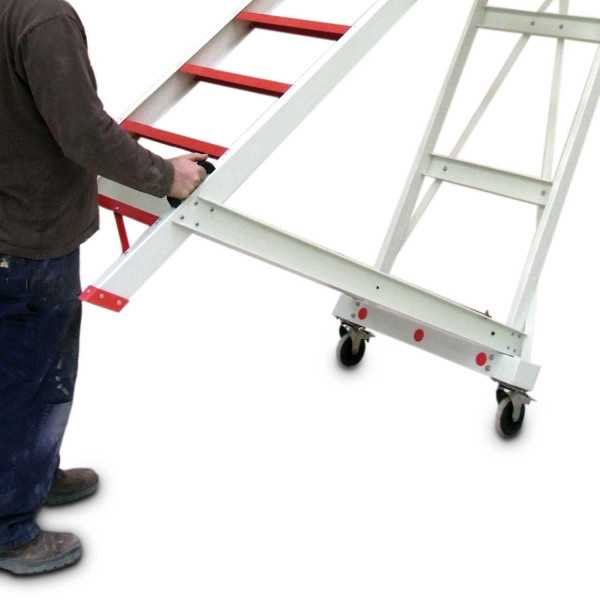 Escalera con plataforma y barandilla de seguridad de fibra de vidrio Altura de plataforma 161 cm ALFI07 FARAONE