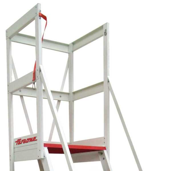 Escalera con plataforma y barandilla de seguridad de fibra de vidrio Altura de plataforma 184 cm ALFI08 FARAONE