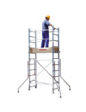 Andamio de aluminio con ruedas y plataforma de 140x60 cm. Altura de trabajo H300CM RAPIDO140-H300CM FARAONE