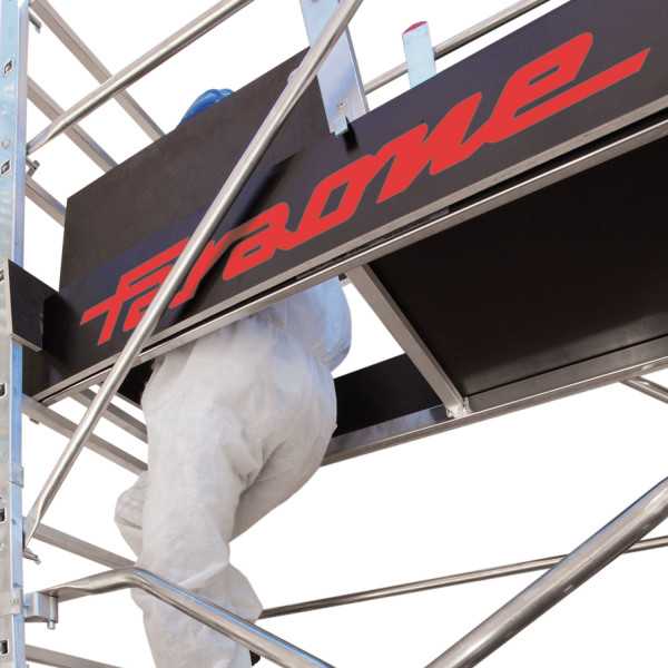 Andamio de aluminio con ruedas y plataforma de 140x60 cm. Altura de trabajo H300CM RAPIDO140-H300CM FARAONE