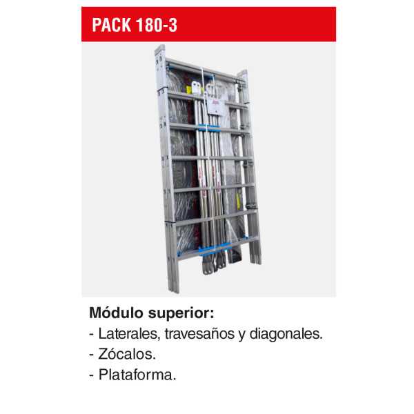 Módulo superior para andamio RAPIDO 180 PACK-180-3 FARAONE