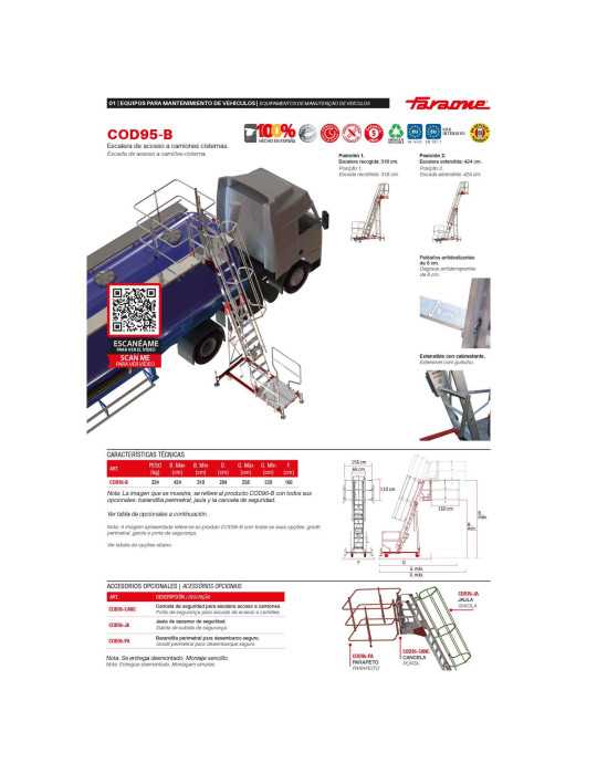 Cancela de seguridad para escalera acceso a camiones COD95-CANC FARAONE