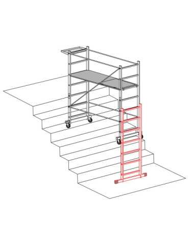 Kit de aluminio para escalinatas en andamio RAPIDO 160 R160-6 FARAONE 2