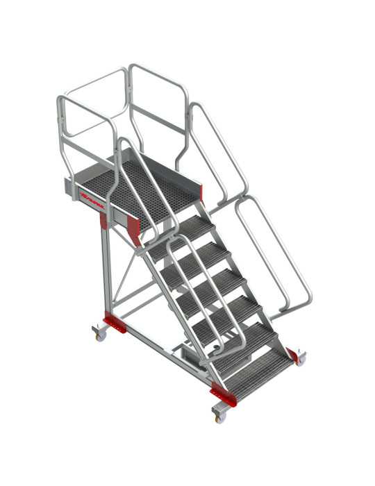 Escalera con plataforma y cuatro ruedas TRAMEX Altura hasta la plataforma 87 cm SB-T-04 FARAONE