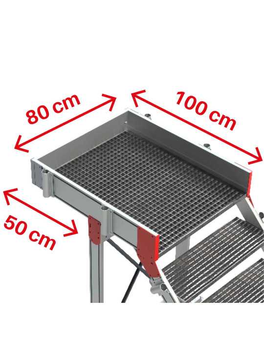 Escalera con plataforma y cuatro ruedas TRAMEX Altura hasta la plataforma 87 cm SB-T-04 FARAONE