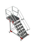 Escalera con plataforma y cuatro ruedas TRAMEX Altura hasta la plataforma 1,51 m SB-T-07 FARAONE