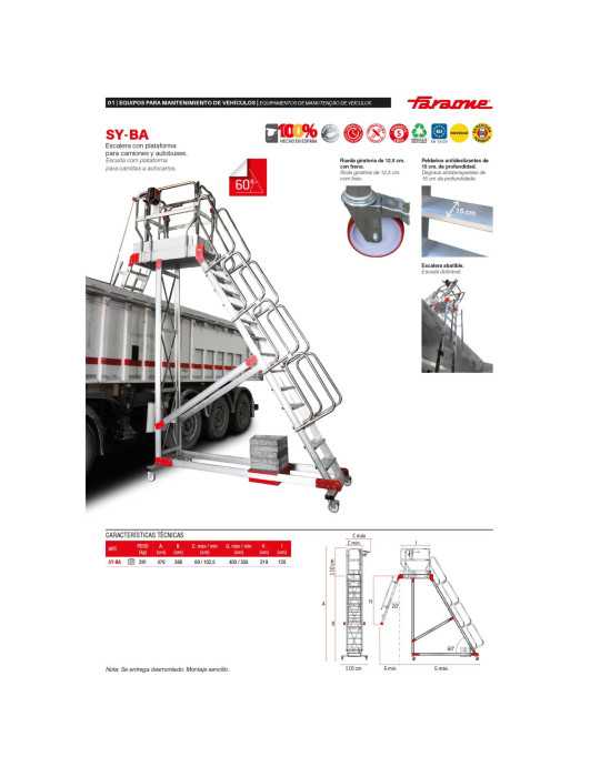 Escalera para mantenimiento de vehículos SY-BA FARAONE