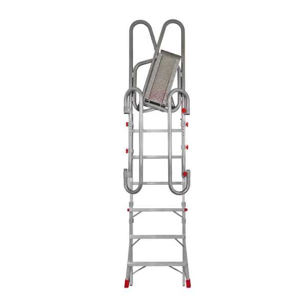 Escalera plegable de acceso a camiones con altura regulable. 8-9 peldaños SCRT8 FARAONE