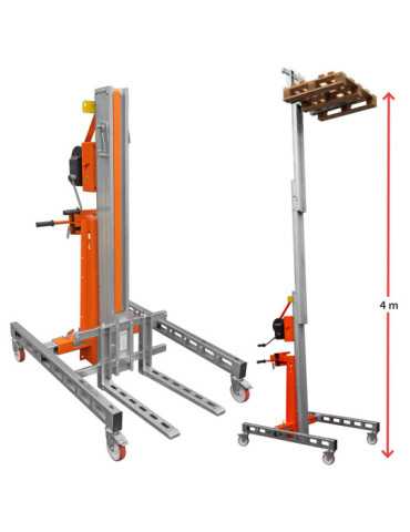 Nuevo Elevador de materiales en aluminio, manual, máximo 250 kg. Peso 95 kg. Altura máxima elevación 265 cm HW02 FARAONE
