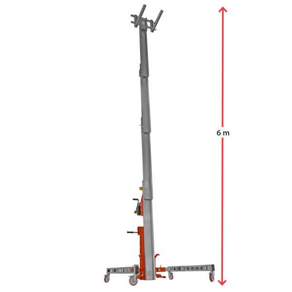Nuevo Elevador de materiales en aluminio, manual, máximo 250 kg. Peso 95 kg. Altura máxima elevación 150 cm HWBIG1 FARAONE